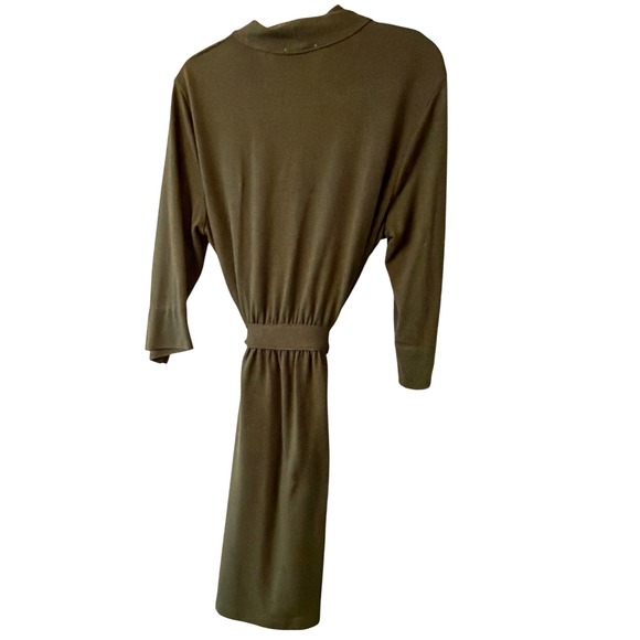 PJ Salvage Reloved Collection Olive Green Knit Wrap Robe Medium Loungewear - Picture 4 of 5